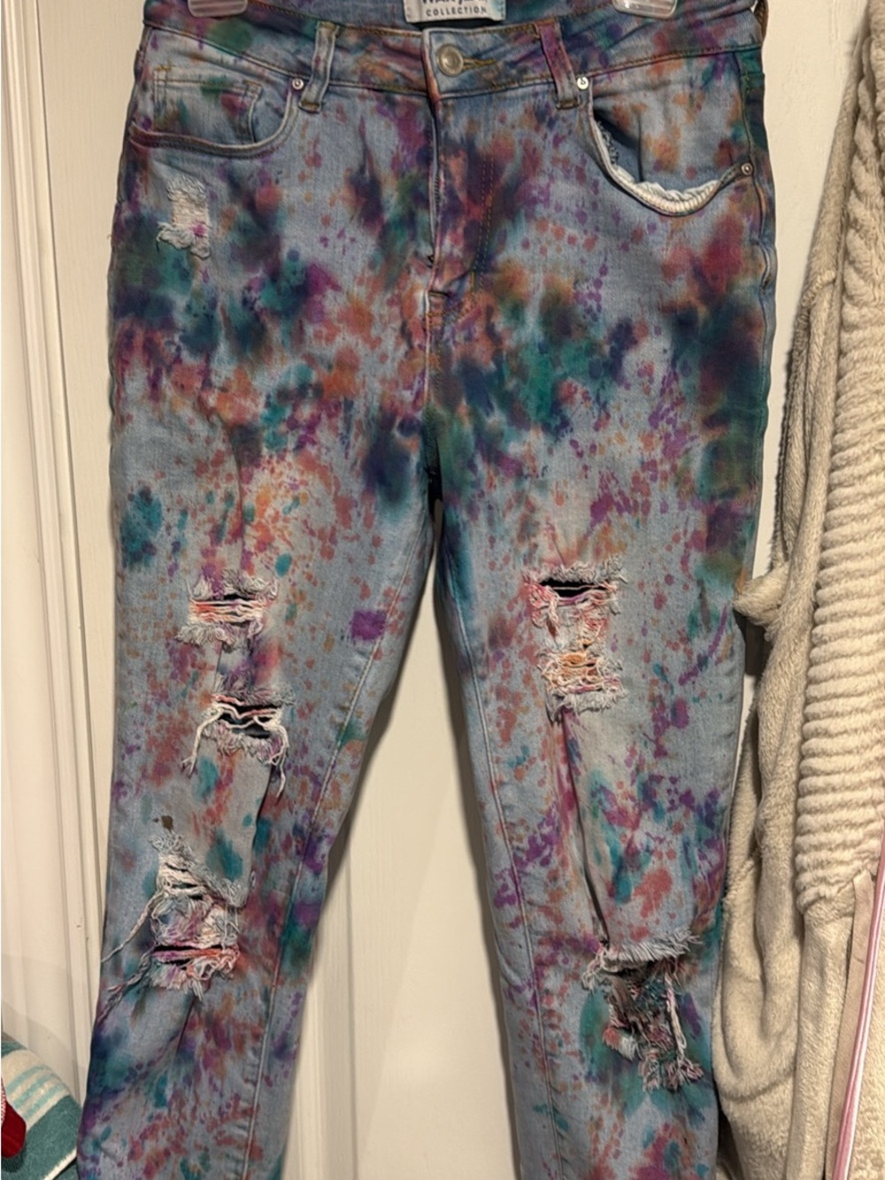 Wax Jean Women's Tie-Dye Skinny Jeans - Blue, Purple, Green, Pink